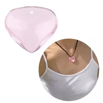 Красочные стеклянные бусины в форме сердца, подвеска в виде сердца, компонент конфетного цвета для поделок в виде брелока для ключей на шею L чёрный