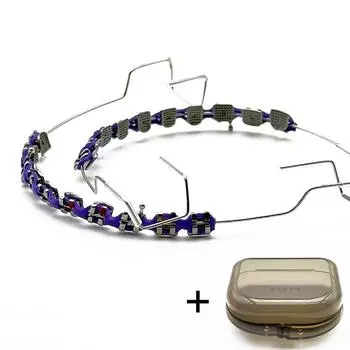 Красочные Стоматологические Накладные Брекеты С Крючком Временное Украшение Зубов С Металлическими Дугами Брекет С Крючком Лигатурная Вязка Стоматологический Инструмент фиолетовый