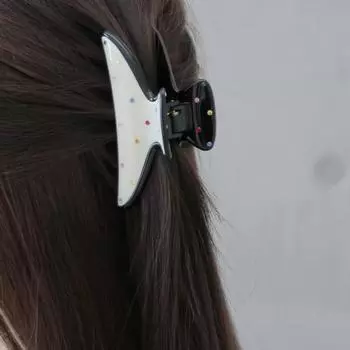 Красочные стразы коготь для волос уксусная кислота уксусная кислота акула заколка милая заколка для волос дамы Black&white-B Style