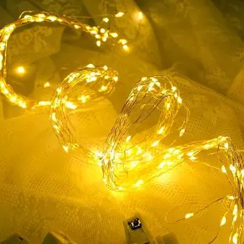 Красочные светодиодные гирлянды из медной проволоки для подарочных коробок, букетов и украшений на день рождения 1m 10 LEDs