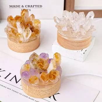 Красочные светодиодные ночники, хрустальные настольные лампы ручной работы, уникальные хрустальные лампы, офисное украшение белый