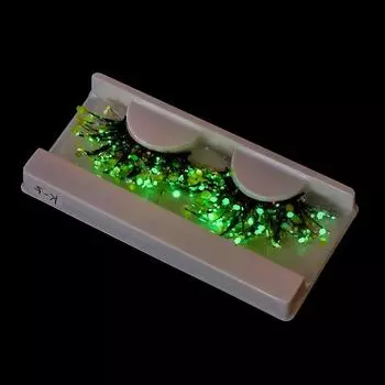 Красочные светящиеся 3D накладные ресницы, натуральный макияж глаз, блестящие блестки, преувеличенный стиль, накладные ресницы