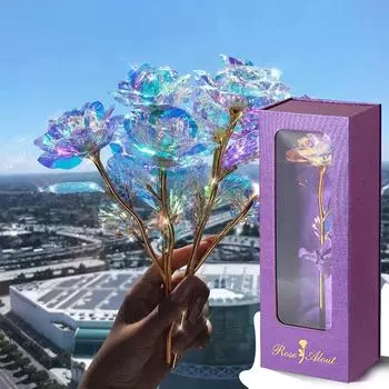 Красочные светящиеся розы, искусственные цветы, уникальные подарки для женщин и девочек, День Святого Валентина, день рождения, вечеринка, цветочный декор One Size