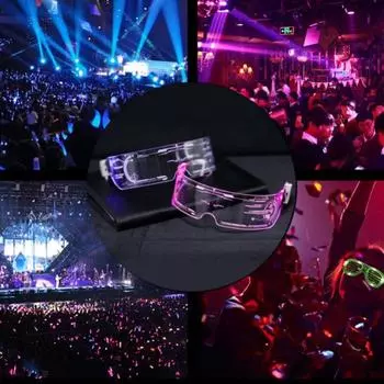 Красочные светящиеся светодиодные очки для музыкального бара KTV Neon Party Masquerade Decoration LED Goggles Festival Performance Sunglasses