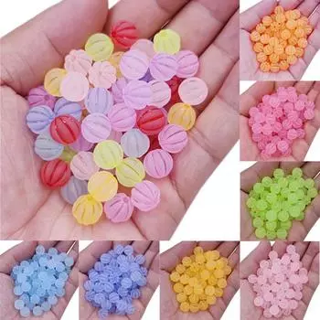 Красочные тыквенные акриловые круглые свободные бусины-разделители для изготовления ювелирных изделий, ожерелья, серьги, браслеты, ручная работа, сделай сам синий