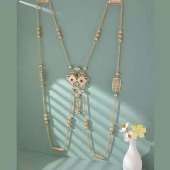 Красочные украшения-цепочки для тела в этническом стиле, плечевая цепочка из сплава с инкрустацией горным хрусталем, женская свадебная цепочка для тела, ювелирные изделия одеваются A