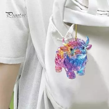 Красочные украшения в виде животных Акриловый брелок для ключей Рюкзак Подвесные украшения Зеркало заднего вида автомобиля Аксессуары Сумка для ключей Украшения на День святого Валентина C