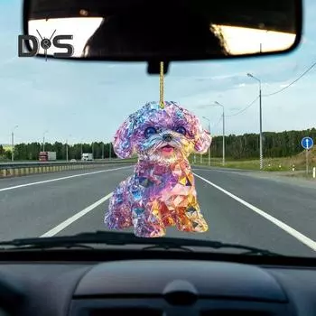 Красочные украшения в виде животных Акриловый брелок для ключей Рюкзак Подвесные украшения Зеркало заднего вида автомобиля Аксессуары Сумка для ключей Украшения на День святого Валентина A