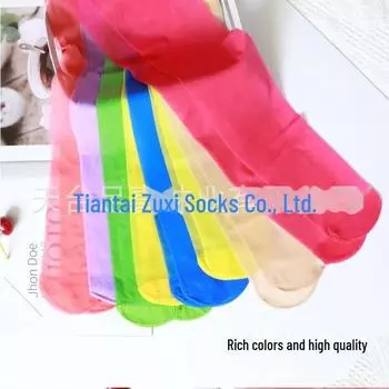 Красочные ультратонкие шелковые колготки-чулки на весну и лето Closed Crotch