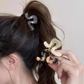 Красочные уксусная кислота волос коготь металлический зажим для волос краб элегантный геометрический зажим для акулы для женщин разноцветный