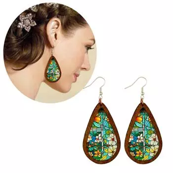 Красочные висячие серьги-калейдоскопы, элегантные серьги-кольца в форме капли воды, женские модные серьги-капельки, аксессуары, ювелирные изделия 2