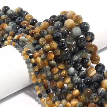 Красочные золотые бусины с тигровым глазом, свободные бусины из натурального камня, свободные бусины для изготовления ювелирных изделий, аксессуары 4-12 мм, сделай сам Dia 6mm