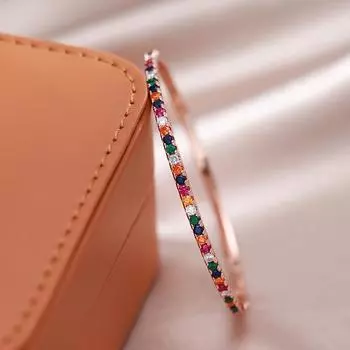 Красочные золотые женские браслеты с цирконием, повседневные модные аксессуары