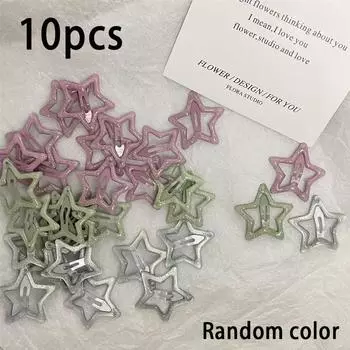 Красочные Звезды BB Модные Заколки для Волос Блестящие Милые Модные Y2k Аксессуары для Волос Заколка Женская Простая Каваи BB Клип Зажим для Объема Волос