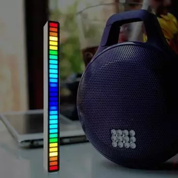 Красочные звукочувствительные музыкальные атмосферные огни многоцветные светодиодные декоративные лампы со звуковым управлением серебряный