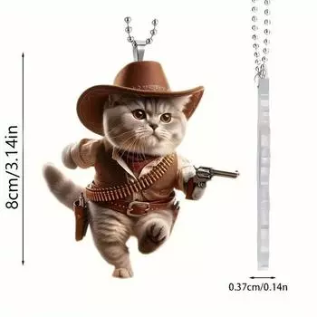 Красочный акриловый кулон в виде кошки для декора автомобиля. Причудливый и забавный аксессуар для вашего транспортного средства.