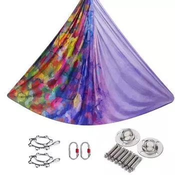 Красочный эластичный гамак для йоги, расширенный воздушный гамак для йоги для студии йоги, домашний атласный слинг