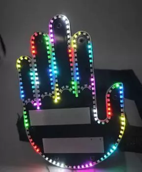 Красочный автомобильный светодиодный жест со средним пальцем и пультом дистанционного управления, забавный предупреждающий свет