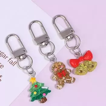 Красочный блестящий рождественский снеговик Санта-Клаус брелок в виде лося для ключей от машины держатель для сумочки брелок для наушников кулон ювелирные изделия рождественский подарок