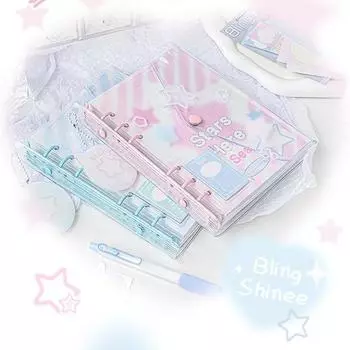 Красочный блокнот для детей, модный американский стиль, блокнот для журнала, прозрачный ПВХ-блокнот, скрапбукинг, принадлежности для школьников розовый