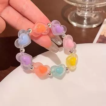 Красочный браслет любви, вдохновленный дофамином: Украшения для рук из бисера в милом стиле для женщин и влиятельных модниц