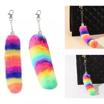 Красочный брелок в виде хвоста, милый плюшевый кулон в виде хвоста, женская сумочка, украшения для школьников, прекрасный рюкзак, телефон, украшение 2