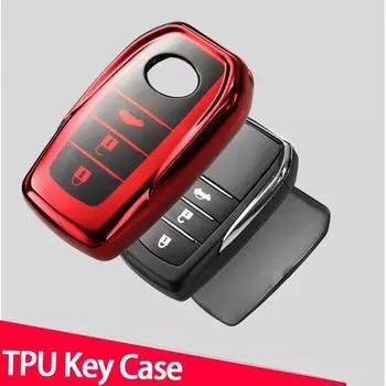 Красочный чехол для дистанционного ключа из ТПУ для Toyota Corolla RAV4 Auris Crown Camry Prius CHR Prado Crown Land Cruiser 200 Aygo красный