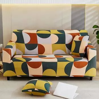 Красочный чехол для дивана для гостиной, 1/2/3/4-местный эластичный чехол для дивана L, эластичный чехол для секционного дивана, домашний декор 1pc 1-Seat 90-140cm