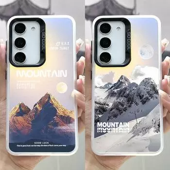 Красочный чехол для мобильного телефона Samsung Laser S24Plus для S23/S22 Aurora White, S21/Snow Mountain Gradient ULTRA Samsung S21 Plus