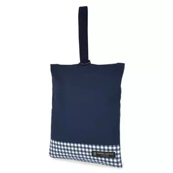 КРАСОЧНЫЙ чехол для обуви в стиле CANDY STYLE, внутренняя сумка для обуви, большая N3171600 (обратимый) Холст/Темно-синий Клетка/Темно-синий