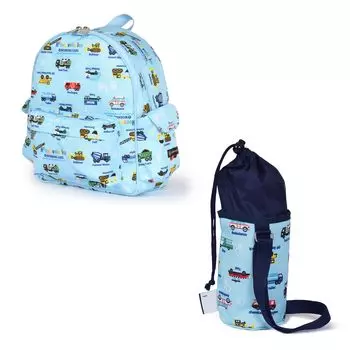 КРАСОЧНЫЙ чехол для школьной бутылки с водой в стиле CANDY STYLE, полный газ, рабочий автомобиль, спортивный, начальный уровень NV300600, комплект из 2 предметов, водоотталкивающая ткань, рюкзак,