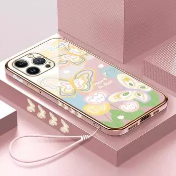 Красочный чехол для телефона с бабочкой для iPhone 11 13 15 Samsung Galaxy A52 Xiaomi Redmi 12C Note 10 Pro Oneplus Мягкие чехлы для смартфонов iPhone 11 Pro Max ярко-зеленый