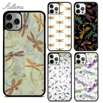 Красочный чехол для телефона с цветочным принтом «Стрекоза» для iPhone 11 12 13 14 Pro Max mini XR XS SE 2020 6S 7 8 Plus Samsung Galaxy S21 S22 iPhone 6plus