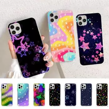Красочный чехол для телефона с градиентным звездным узором для iPhone 11 12 13 Mini Pro Max 8 7 6 6S Plus X 5 SE 2020 XR XS чехол 6plus or 6s plus