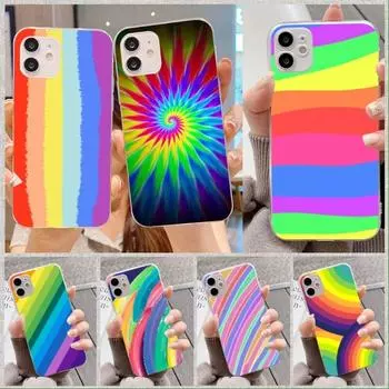 Красочный чехол для телефона с рисунком радуги для IPhone 14 13 12 11 XS X 8 7 6 Plus Mini Pro Max SE 2022, мягкий прозрачный чехол для телефона iPhone 14