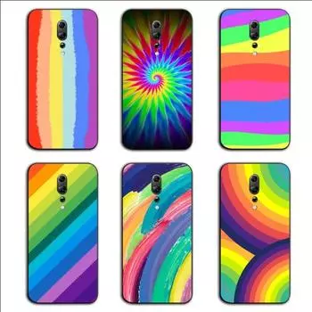 Красочный чехол для телефона с рисунком радуги для OPPO Find X5 X3 X2 A93 Reno 8 7 Pro A74 A72 A53, мягкий черный чехол для телефона OPPO Find X5