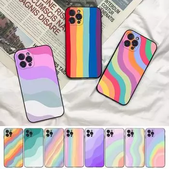 Красочный чехол для телефона в радужную полоску для Iphone 8 7 6 6s Plus X Se 2020 Xr Xs 14 11 12 13 Mini Pro Max мобильный чехол For iphone 11