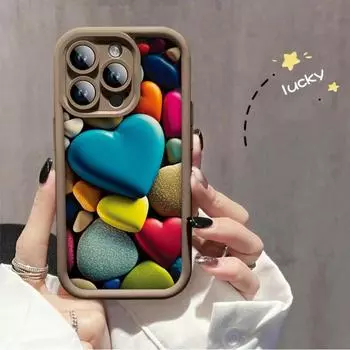 Красочный чехол с принтом в виде камней любви, гибкий мягкий силиконовый чехол TPU, полная задняя крышка для iPhone Samsung iPhone 5 чёрный