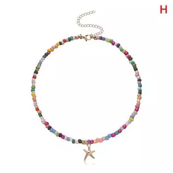 Красочный чокер с подвеской в виде бабочки и звезды из маленьких бусин, богемное ожерелье, женские украшения