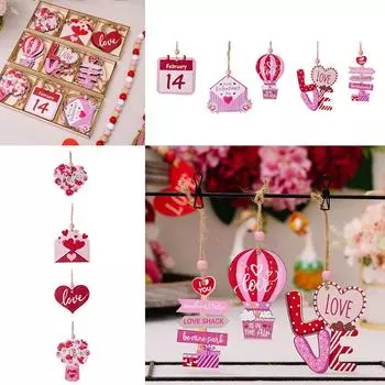 Красочный деревянный кулон, портативный кулон ко Дню святого Валентина, подходит для пары, брелок, кулон на тему любви One Size