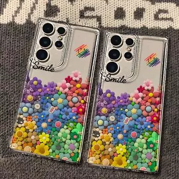 Красочный дизайн цветочный ударопрочный прозрачный чехол для телефона Samsung Galaxy S10 S24 Ultra S20 S23 S22 S21 S10 Plus ультра мягкий чехол для телефона TPU Samsung S23 Ultra