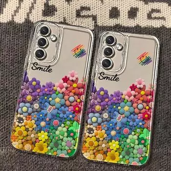 Красочный дизайн цветочный ударопрочный прозрачный чехол для телефона Samsung Galaxy A73 A72 A71 A70 A54 A53 A52 A51 A50 A35 A34 A33 A32 A25 A23 A22 A14 A13 A12 A10 Samsung A73 5G