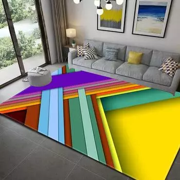 Красочный Геометрический Абстрактный Ковер для Гостиной, Нескользящий Водонепроницаемый Напольный Коврик для Детской Спальни 40X60cm upgrade encryption