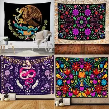 Красочный гобелен с вышивкой в виде птиц, украшение для офиса, гостиной, настенный гобелен для дома 100x75cm