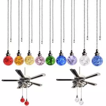 Красочный хрустальный ледяной шар, подвесной переключатель, вентилятор, подвеска, украшения для дома, декор