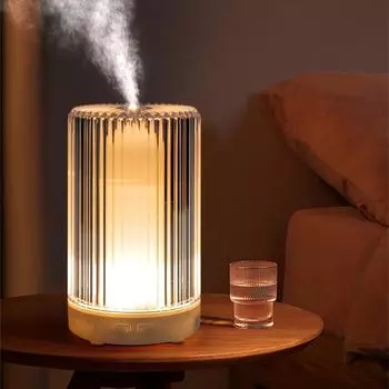 Красочный хрустальный светильник, электрический увлажнитель воздуха, ультразвуковой прохладный диффузор аромата тумана для дома, ароматерапия, диффузор эфирного масла White