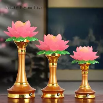 Красочный имитационный подсвечник Гуаньинь Бодхисаттва Подношение Будде Товары для украшения дома Мир и Любовь