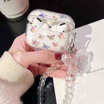 Красочный Ins бабочка с блестками мультфильм милый милый беспроводной Bluetooth чехол для наушников для Apple Airpod 2 2nd Pro 3 1 зарядная коробка For Airpods 1 2