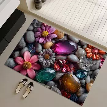 Красочный Камень 3D Коврик Для Ванной Модный Напольный Туалетные Коврики Спальня Мягкий Ковер Кухонный Коврик 40x60cm