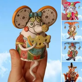 Красочный колокольчик шута, украшение ручной работы, колокольчик, клоун, статуэтка из смолы, статуя в помещении, офисе, на открытом воздухе, в саду, висит ветер B